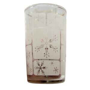 Vintage FEDERAL GLASS Christmas Holiday Snowflake Set of 7 Juice Glasses